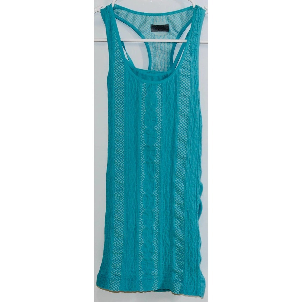 Womens Athleta Turquoise Blue Elastic Stretchy Athletic Workout Tank Top Size XS